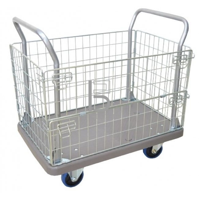 Pe + Powder Coating Basket Trolley