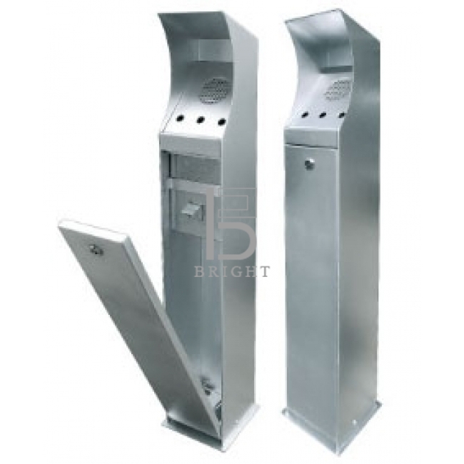 Stainless Steel Ground-Mounted Ashtray Bin