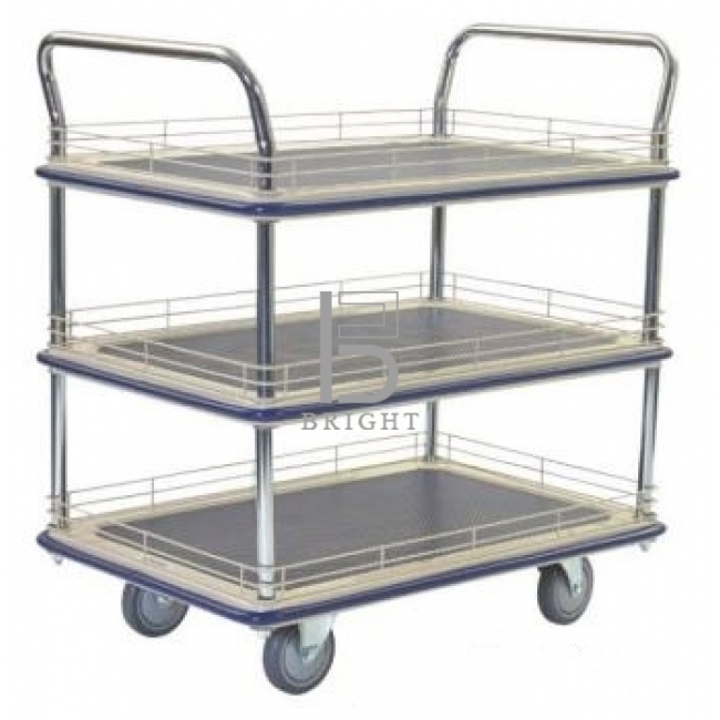 3 Shelf Trolley with Ledge