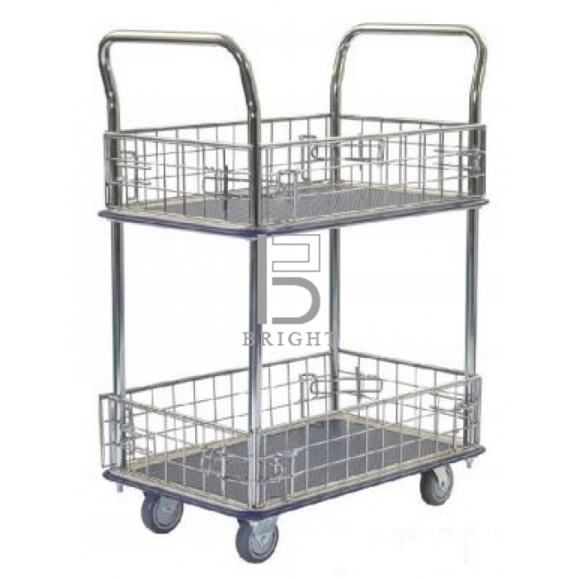 2 Shelf Trolley with Iron Net