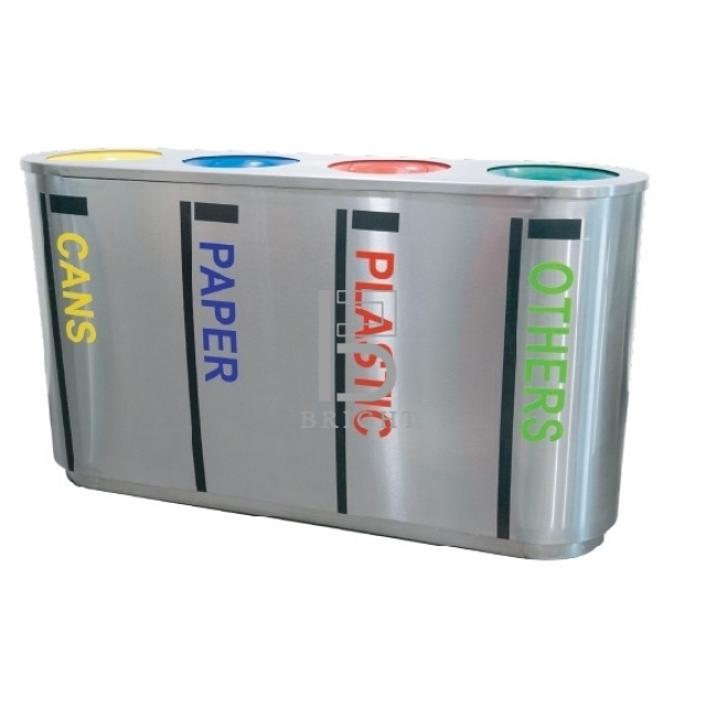 Stainless Steel Recycle Bin (4 Compartment)