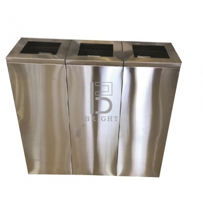 Stainless Steel 3 in1 Recycle Bin