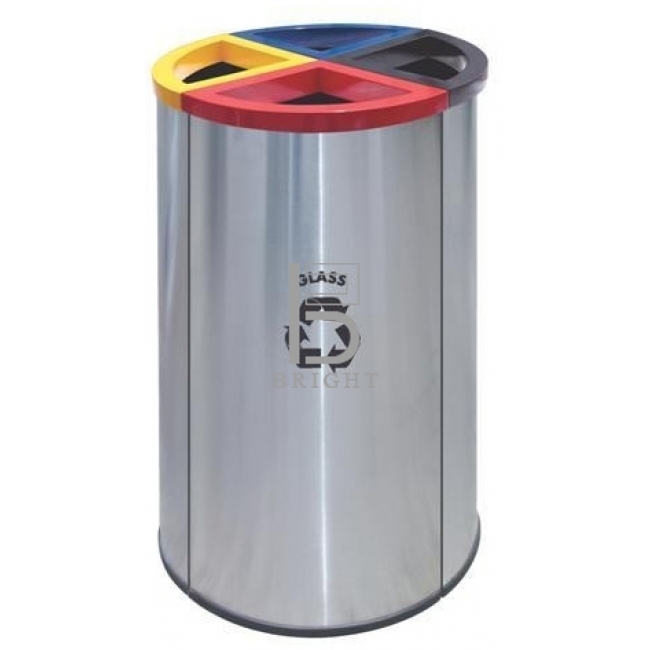 Stainless Steel & Powder Coating Recycle Bin  (4 Compartment)