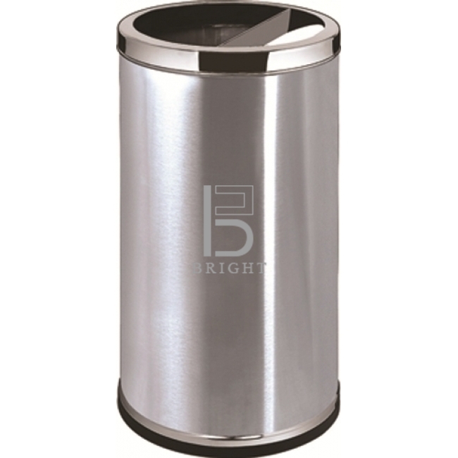 Stainless Steel Bin c/w 1/2 Ashtray & 1/2 Open Top