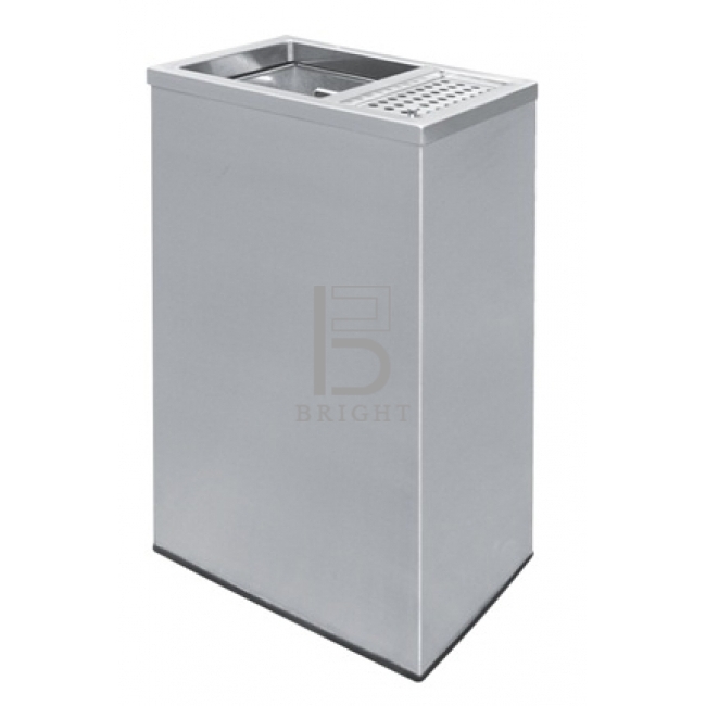 Stainless Steel Bin c/w 1/3 Ashtray & 2/3 Open Top