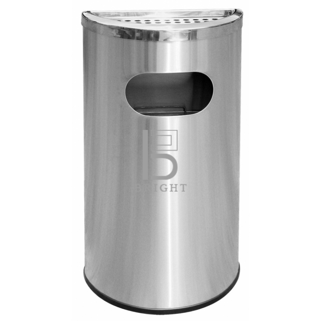 Stainless Steel Semi Round Ashtray Top Bin