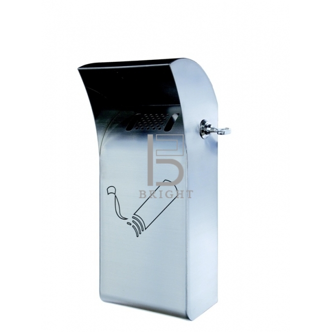 Stainless Steel Wall-Mounted Ashtray Bin