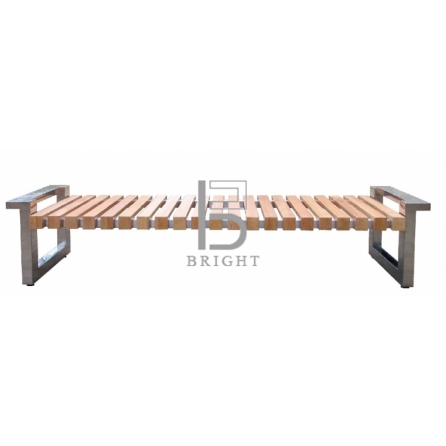 Stainless Steel + Wood Bench | SB-352
