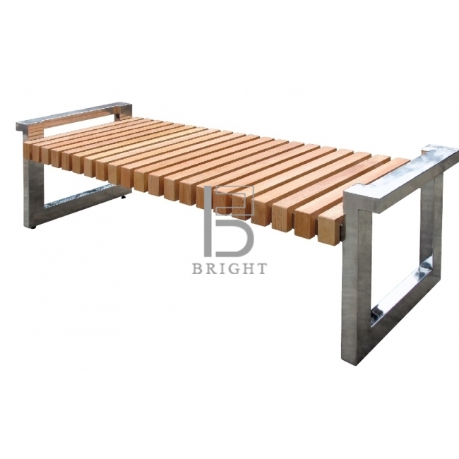 Stainless Steel + Wood Bench | SB-352