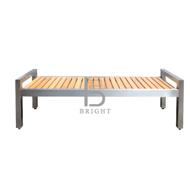 Stainless Steel + Wood Bench | SB-353
