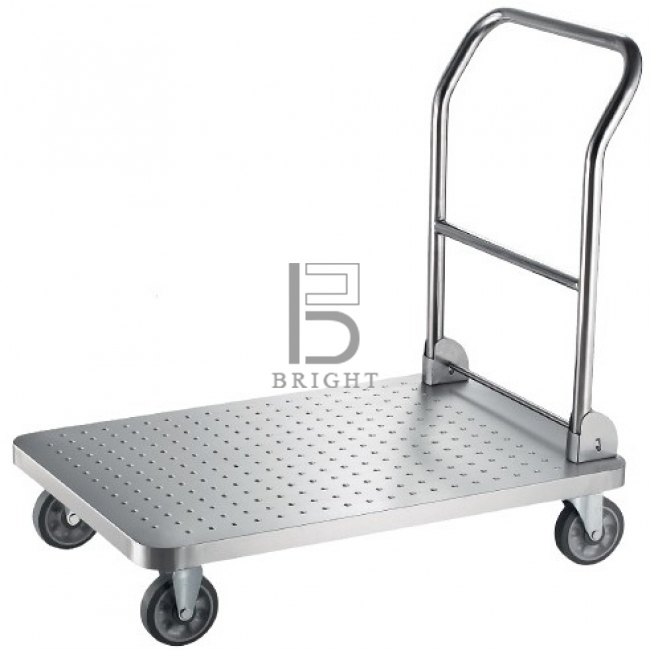 Stainless Steel Platform Trolley C/w Foldable Handle