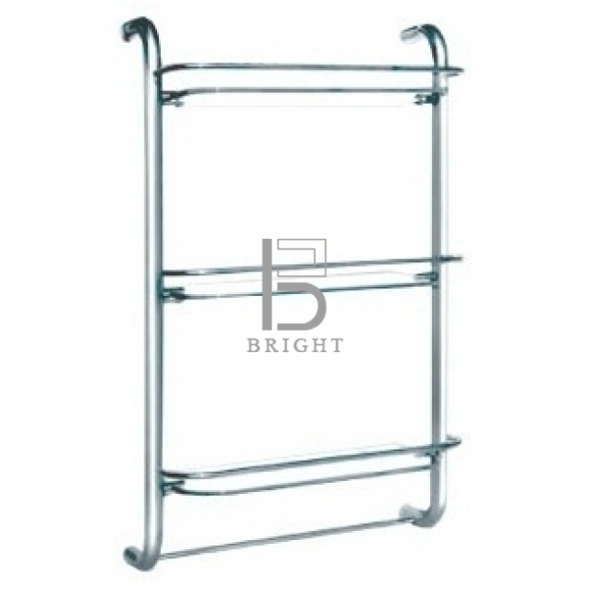 Stainless Steel Treble Glass Shelf