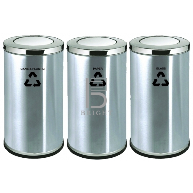 Stainless Steel Flip Top Recycle Bin