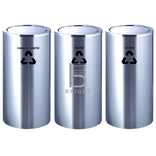 Stainless Steel Flip Top Recycle Bin