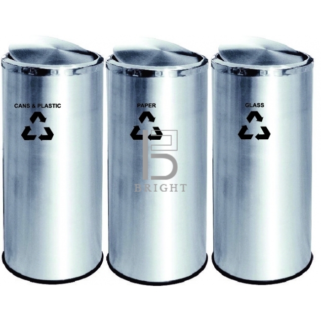 Stainless Steel Flip Top Recycle Bin