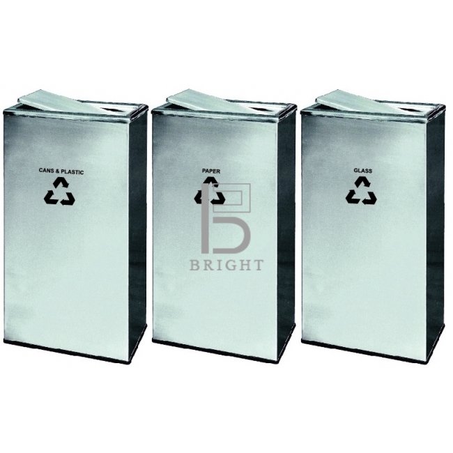 Stainless Steel Flip Top Recycle Bin